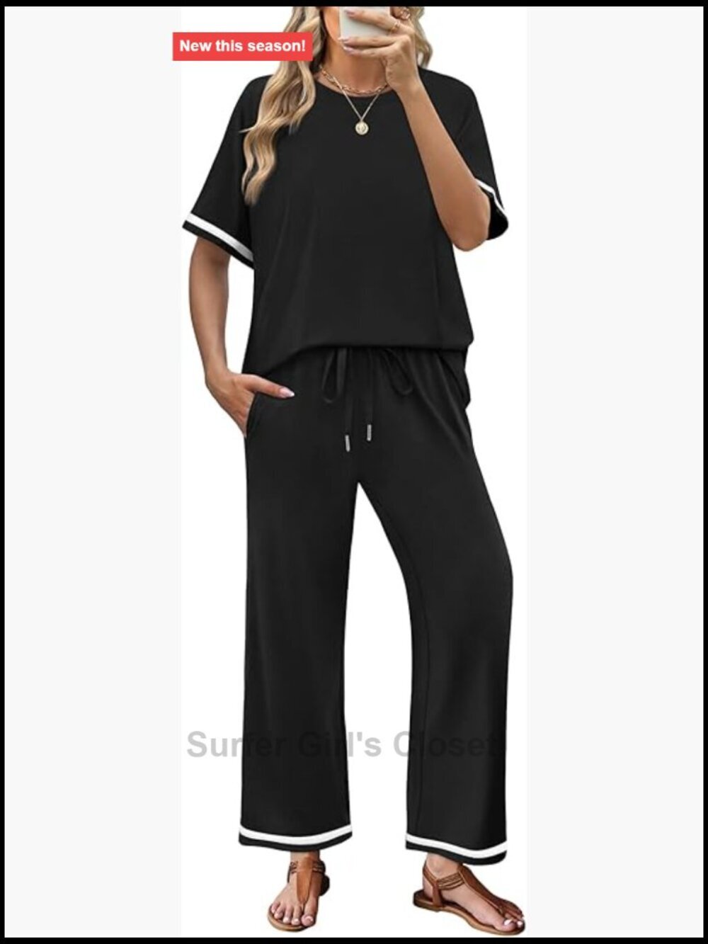 2 Piece Sets for Women Casual Travel Vacation Outfits Short Sleeve Lounge Set